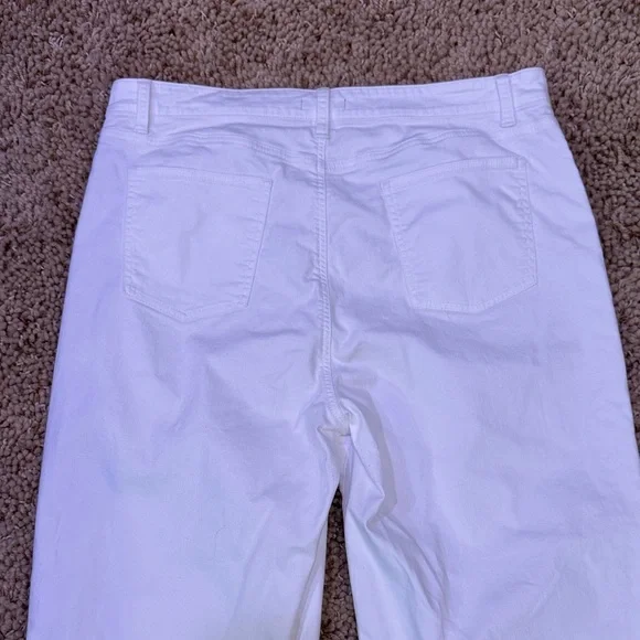 Eileen Fisher Organic Cotton Wide-Leg Cropped White Jeans size XL - Picture 7 of 15